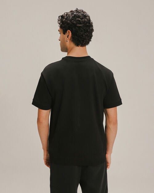 Playera Manga Corta Terry Negra